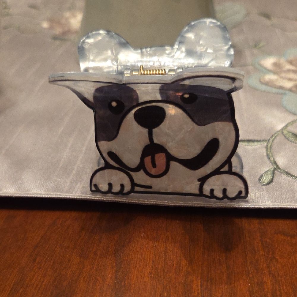 Cute Dog Hair Clip - Black and White